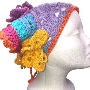 Whimsical Boho Hair Scarf - Festival Hair Bandana with 3D Butterflies 🦋